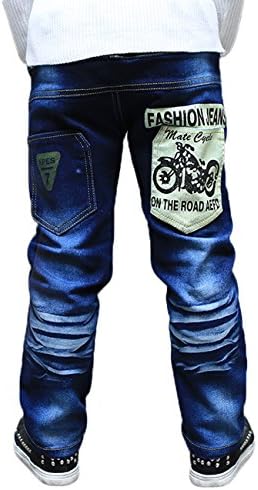 LaLaMa Little Boy Fashion Jeans Dark Denim Trousers Long Pants for Kids 3-7 Y