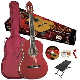 Valencia VG-CG1BU 1 2 size Classical Guitar, High Gloss Red Finish by