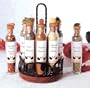 Lipper The Arbor Collection Wrought Iron and Rosewood 8 Tube Spice Rack with Decorated Corks