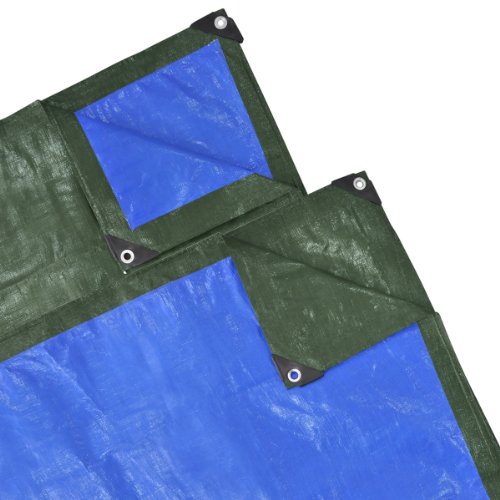 détail Housse protection Bâche de jardin 15 x 10 m 140g/m2 Verte/Bleue