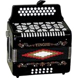 Full Size 3 Row Button Accordion - Black with Free Hardshell Carrying Case