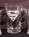 Superman Heavy Etched Glass Beer or Lemonade Pitcher