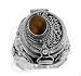 Sterling Silver Tigers Eye Poison Locket Ring (Size 6,7,8)