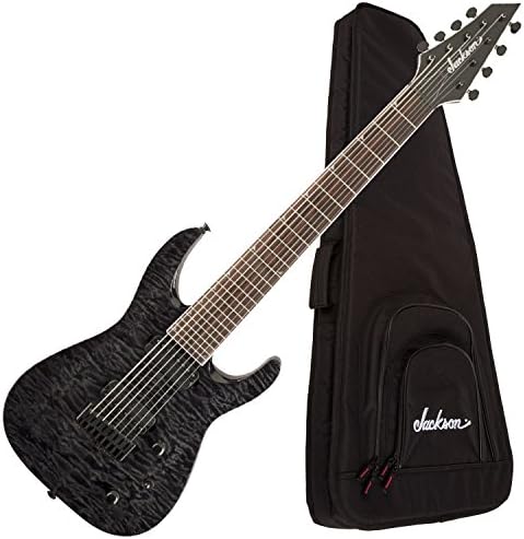 Jackson X-series 8-string Archtop Soloist Electric Guitar, Trans Black, with Jackson Gigbag