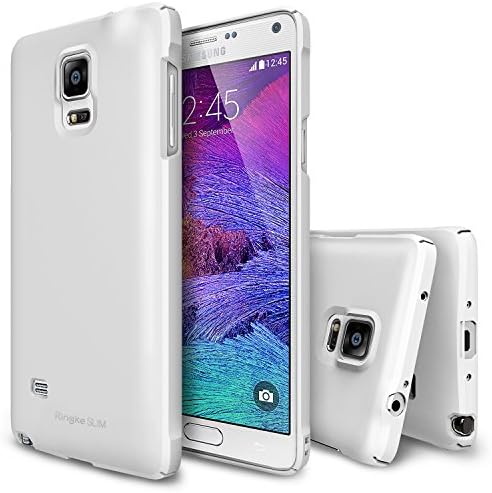 Galaxy Note 4 Case - Ringke SLIM Case [Free HD Film/All Around Protection][WHITE] Premium Dual Coated Hard Case Cover for Samsung Galaxy Note 4 - ECO Package