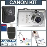cheap Canon Powershot SD770 IS Digital Camera Kit, Silver with 4GB SD Memory Card, Spare NB-6L Type Lithium-ion Battery, Camera Case, Table Top Tripod, EZ Digital Photography Guide, USB 2.0 SD Card,Professional Lens Cleaning Kit