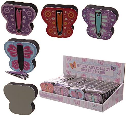 Shopforthehouse Handy Butterfly Design Nail File Buffer With Clippers