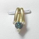 14K Blue and White Diamond Pendant/Slide