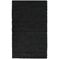 Leather Chindi Rug Collection - Black/ Tan