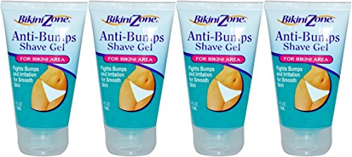 Bikini Zone Anti-Bumps Shave Gel For Bikini Area 4 oz ( Pack of 4)