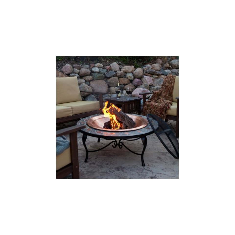 Mosaic 40 Inch Surround Fire Pit With Copper Fire Bowl On Popscreen