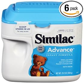 Similac Advance Powder Baby Formula, 23.2-Ounce Tubs (Pack of 6)