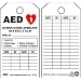ZING 7018 Eco Safety "AED - Automatic External Defibrillator Inspection" Tag, Plastic, 5-3/4" Height, 3" Width, Black/White/Red (Pack of 10)
