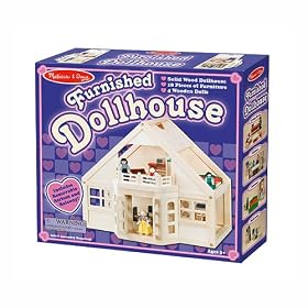 Melissa & Doug Deluxe Wooden Furnished Dollhouse