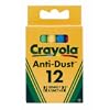 Crayola Anti Dust Coloured Chalk (12 Pack)