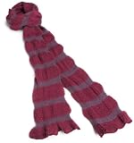 Threads Women's Loose Knit Purple Wavy Striped Scarf