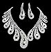 Taoqiao Chic Wedding Bridal Party Rhinestone Artificial Zircon Necklace Earr...
