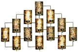 Tealight Candleholdrs Wall Art 21.5hx34.5w Golden