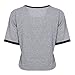 Women Cute Stripe Short Sleeve O Neck Gray Crop Top Tee Tshirt