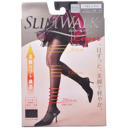 スリムウォーク　レジェ　パンティストッキング　ブラック　ダイヤ柄　Ｍ－Ｌ