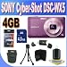 Sony DSC-WX5 Purple WX Series, 3D Sweep Panorama, Exmor R CMOS Sensor with 4GB Accessory Kit