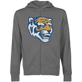NCAA Memphis Tigers Distressed Secondary Lightweight Full Zip Hoodie - Gunmetal