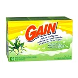 Gain Fabric Softener Sheets, Original Fresh, 120 use, 120-count Carton (Pack of 6)