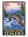 Fly Fishing Scene, Lochsa River, Idaho Giclee Poster Print