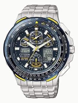 Citizen #JY0050-55L Men's Eco Drive Titanium A-T Skyhawk Blue Angels Watch