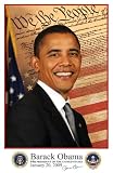 Barack Obama - 11 x 17 - 2009 Inaugural Portrait with Inaugural and Presidential Seals - Style A