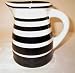 Ronnie's Terramoto Ceramic, Medium Pitcher 1.5 Quart, Pearl Black Progressive Stripes