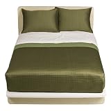 Review Springs Industries  / Modern Home Reversible Coverlet Set - Green - Full/Queen