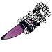 Men's Stainless Steel Pendant Necklace Crystal Silver Purple Dragon Wolf Tooth Tribal -with 23 Inch Chain