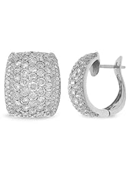 8.60ct 14k White Gold Diamond Huggie Earrings