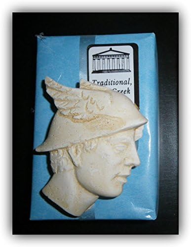 Ancient Modern Greece Gypse Hermes Miniature Fridge Magnet and Pure Olive Oil Soap