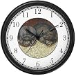 Two Pot Belly / Bellied Pigs / Hogs Wall Clock by WatchBuddy Timepieces (Black Frame)