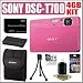 Sony Cybershot DSC-T700 10MP Digital Camera Pink Plus 4GB Bundle