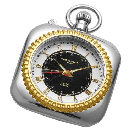 Charles-Hubert, Paris Two-Tone Open Face Quartz Pocket Watch