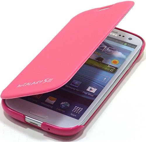 [HotPink] Tmax PU Leather Wallet S3 Premium Flip Cover Case w/ Card Slot [ Ultra Slim Fit ] Leather Diary Case For Samsung Galaxy S3 III T999 I747