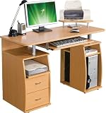 Piranha PC5b Large Computer Desk with 2 Drawers and 4 Shelves
