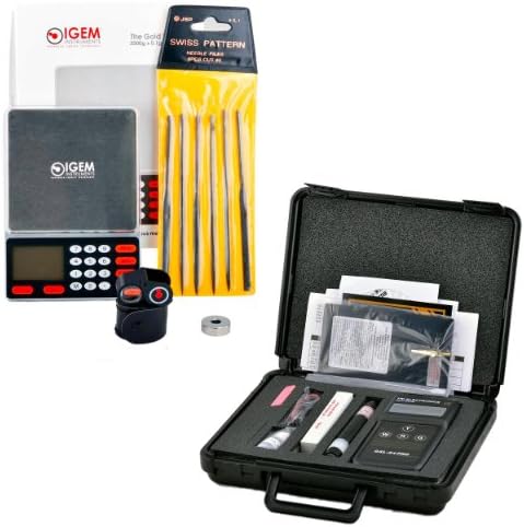 Tri Electronics GXL-24 Deluxe Electronic Gold Testing Kit With Loupe, Files, & Rare Earth Magnet & Portable Self Calculating Scale