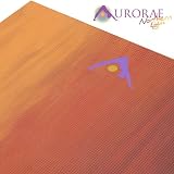 Aurorae Northern Lights Yoga Mat with Golden Sun Focal Icon - Most Innovative Design that will Awaken the Energy within you. PER Eco Safe Material, Biodegradable and Phthalates free