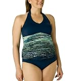 Women's Plus Size Mossimo Black: Printed Swim Collection - Blue/ Green