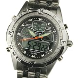 ESS New Mens Black Stainless Steel Analog Digital Dual Watch WM005-ESS