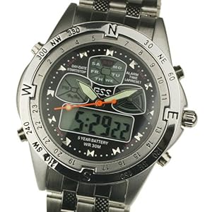 ESS New Mens Black Stainless Steel Analog Digital Dual Watch WM005-ESS ESS New Mens Black Stainless Steel Analog Digital Dual Watch WM005-ESS
