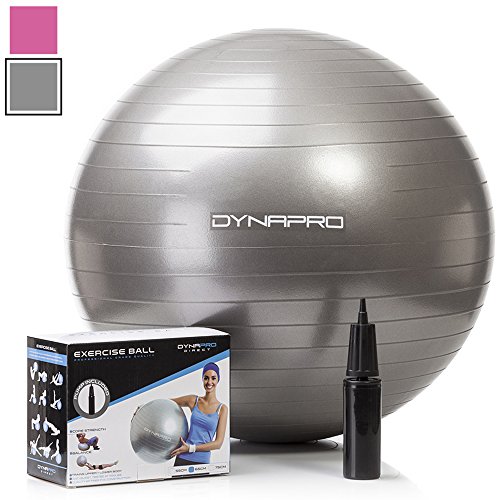 Exercise Ball with Pump, GYM QUALITY by DynaPro Direct. 1 Rated