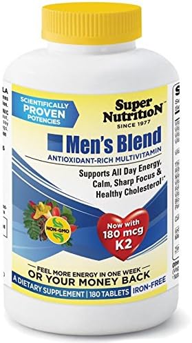 Super Nutrition, Men's Blend, Antioxidant Rich Multivitamin, Iron Free, 180 Tablets - 2pc