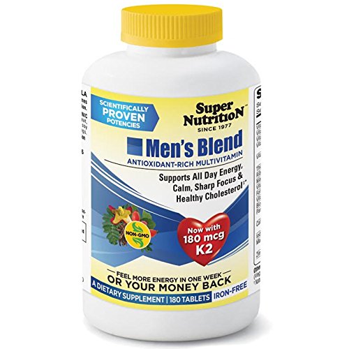 Super Nutrition, Men's Blend, Antioxidant Rich Multivitamin, Iron Free, 180 Tablets - 2pc