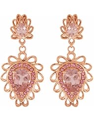 14K Rose Gold Morganite and Tourmaline Earrings -- LIFETIME WARRANTY