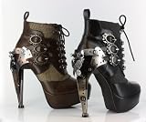 METROPOLIS HADES OXFORD GOTHIC STEAMPUNK VICTORIAN METAL GEARS PLATFORM ANKLE BOOTS HEELS